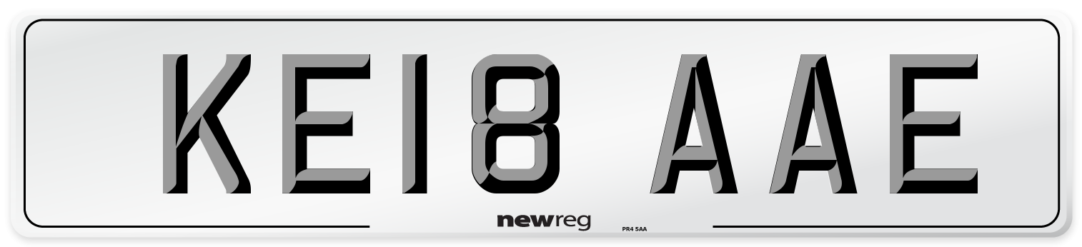 KE18 AAE Number Plate from New Reg